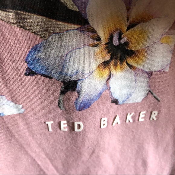 Ted Baker pink flower graphic tee t-shirt graphic mens unisex - Picture 4 of 6